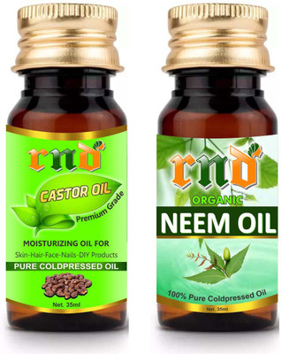 

RND Combo of Neem oil and Castor oil (Each 35 ml) Hair Oil(35 ml)