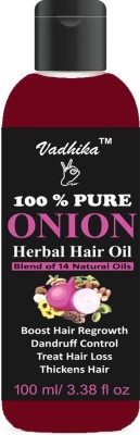 Vadhika Organic Onion Hair Oil with 14 Essential Oils for Hair Regrowth, Dandruff Control Hair Oil (100 ml) Hair Oil(100 ml)