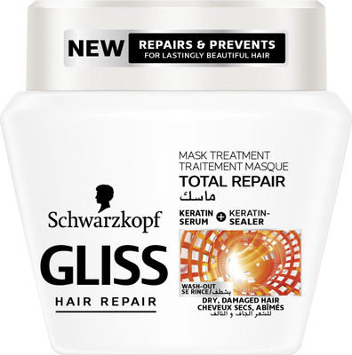 

Schwarzkopf Gliss Hair Repair Total Repair Anti-Hair Breakage Treatment Hair Cream(300 ml)