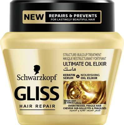 

Schwarzkopf Gliss Hair Repair Ultimate Oil Elixir Structure Build up Treatment Hair Cream(300 ml)