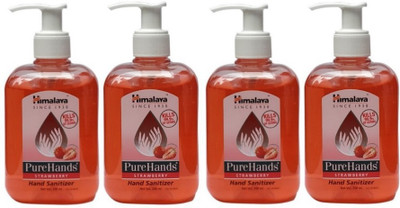 

Himalaya Pure hand Sanitizer Strawberry fragrance combo of 4 packs 250 ml each total 1000 ml(1000 ml, Pump Dispenser, Pack of 4)