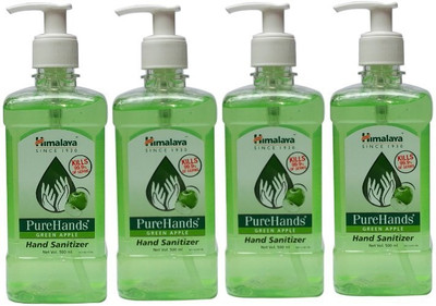 

Himalaya pure hand santizer combo of 4 pack green apple fragrance 500ml each(2000 ml, Pump Dispenser, Pack of 4)