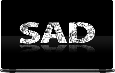 

Lapower SAD word with sad faces on it Vinyl Laptop Decal 15.6