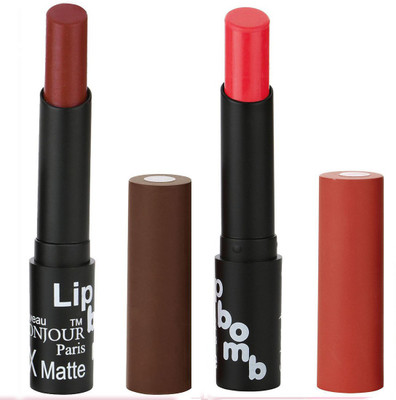 

Bonjour Paris Creamy Matte Lip Sugar Lipsticks (Set Of 2)A13(Cherry, Strawberry)