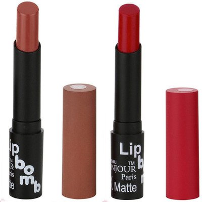 

Bonjour Paris Moisturizing Creamy Lipcolor With Various Finishes Lipsticks A21(Brown, Crimson)