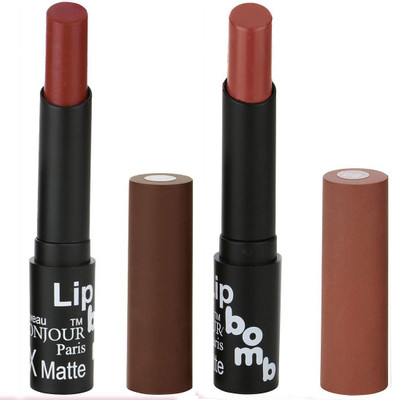 

Bonjour Paris Creamy Matte Lip Sugar Lipsticks (Set Of 2)A4(Cherry, Chocolate)