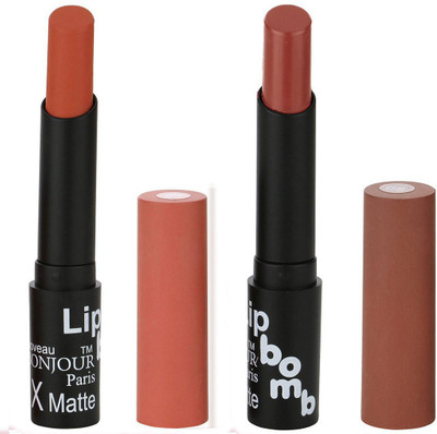 

Bonjour Paris Moisturizing Creamy Lipcolor With Various Finishes Lipsticks A7(Coral, Brown)