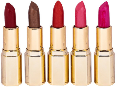 

SKIN ABSOLUTE Gold Series 5 Multi Lip Color Combo Lispstick Pack CG5LP(Royal Charm, Shiny Bronze, Persian Red, Bubbles, Sugar Plum)