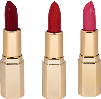 

SKIN ABSOLUTE Gold Series 3 Multi Lip Color Combo Lispstick Pack CG3LP(Royal Charm, Persian Red, Bubbles)