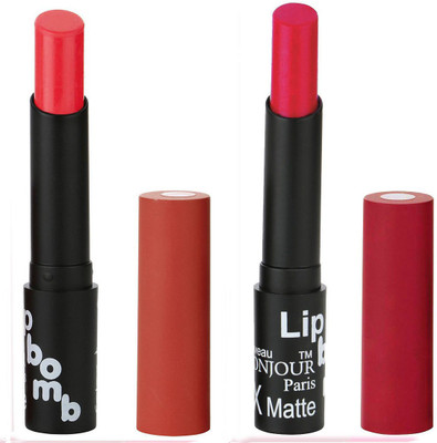 

Bonjour Paris Hydrating Shine Soft Lipstick| Cruelty Free | Gluten & Lead Free | Moisturizing Lip Stick | All Natural Ingredients | For Seductive Lips(Strawberry, Pink)