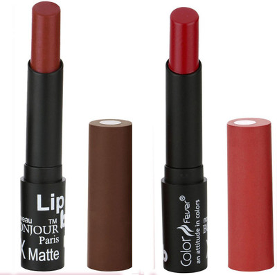 

Bonjour Paris Creamy Matte Lip Sugar Lipsticks (Set Of 2)A16(Cherry, Dark Rose)