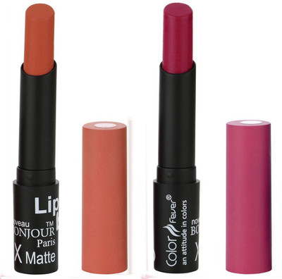 

Bonjour Paris Moisturizing Creamy Lipcolor With Various Finishes Lipsticks A12(Coral, Purple)