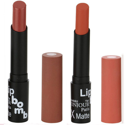

Bonjour Paris Indian Lip Color Sensation Ultimate Soft Matte Lipsticks A25(Chocolate, Coral)