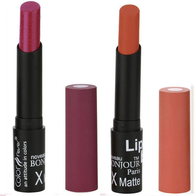

Bonjour Paris Indian Lip Color Sensation Ultimate Soft Matte Lipsticks A9(Wild Rose, Coral)
