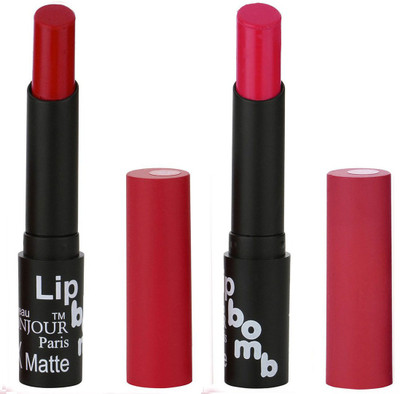 

Bonjour Paris CREAMY MATTE LIPSTICK SET OF MUST HAVE COLORS PROFESSIONAL QUALITY WITH HIGH PIGMENT LOAD 2 PCS A1(Crimson, Granet)