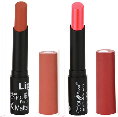 

Bonjour Paris Moisturizing Creamy Lipcolor With Various Finishes Lipsticks A20(Coral, Baby Pink)