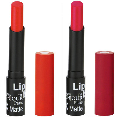 

Bonjour Paris Hydrating Shine Soft Lipstick| Cruelty Free | Gluten & Lead Free | Moisturizing Lip Stick | All Natural Ingredients | For Seductive Lips(Red, Pink)