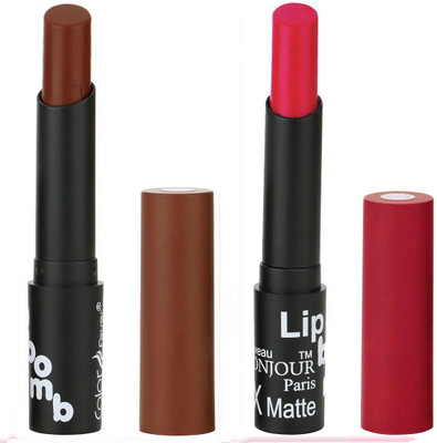 

Bonjour Paris Moisturizing Creamy Lipcolor With Various Finishes Lipsticks A5(Chocolate, Pink)