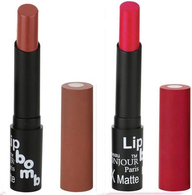 

Bonjour Paris Moisturizing Creamy Lipcolor With Various Finishes Lipsticks A32(Brown, Pink)