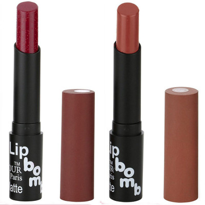 

Bonjour Paris Single Stock Application Color Sensational Creamy Matte With Sheya Butter 2 Pcs Lipsticks A10(Plum, Chocolate)