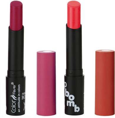 

Bonjour Paris Creamy Matte Lipsticks Set Of Must Have Colors Professional Quality with High Pigment Load 2 Pcs A41(Purple, Strawberry)