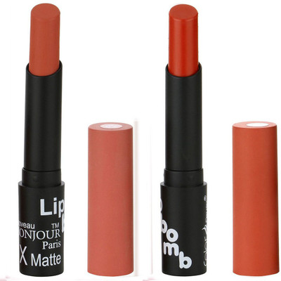 

Bonjour Paris Moisturizing Creamy Lipcolor With Various Finishes Lipsticks A14(Coral, Brick Red)