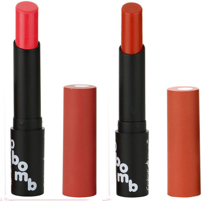 

Bonjour Paris Creamy Matte Lipsticks Set Of Must Have Colors Professional Quality with High Pigment Load 2 Pcs A49(Strawberry, Brick Red)
