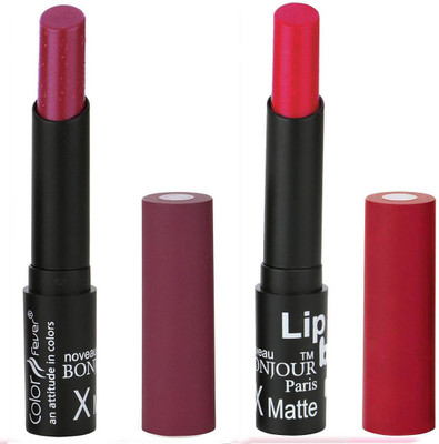 

Bonjour Paris Indian Lip Color Sensation Ultimate Soft Matte Lipsticks A22(Wild Rose, Pink)