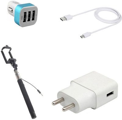 DAKRON Wall Charger Accessory Combo for Samsung Galaxy A8 Plus(Multicolor)