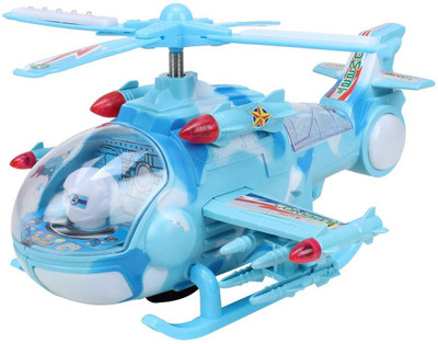 

b bros new toys Helicopter with LED Lights On Wings and Music for Kids (Blue)(Multicolor)