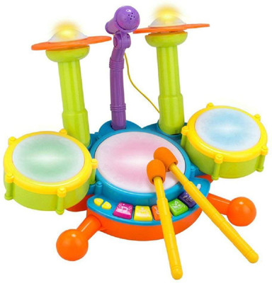 

b bros new toy Dynamic Fun Beats Jazz Musical Drum Set With MIC multicolour(Multicolor)