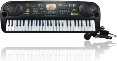 

TOYGALAXY RECHARGEABLE 54 Key Electronic Keyboard with Microphone and LED Display(Black, White)