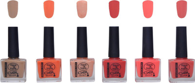 

Lips & Tips Premium Collection Nail Polish - Combo Set of 6 Exclusive Nail enamels - Coffee Nude, Matte Nude, Nude Skin, Nude Light, Coral Pink, Nude Pink Multi(Pack of 6)