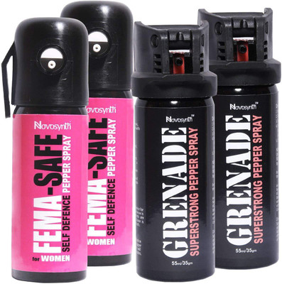 

Novosynth FEMASAFE & GRENADE Family pack - 2 Units FEMASAFE + 2 Units GRENADE Pepper Spray Pepper Fogger Spray