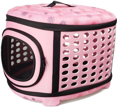 

Urbancart foldable / portable pet carrier with breathable holes ( Pink ) Airline Pet Carrier(Suitable For Dog, Cat)
