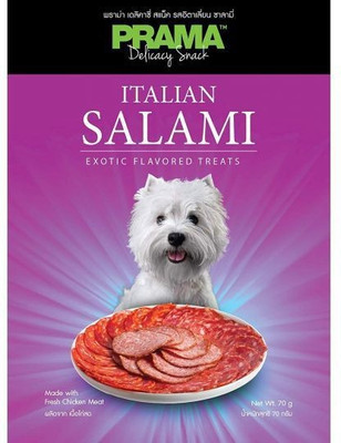 

Prama Fresh Meat Exotic Flavored Italian Salami Chicken Dog Treat(70 g, Pack of 2)