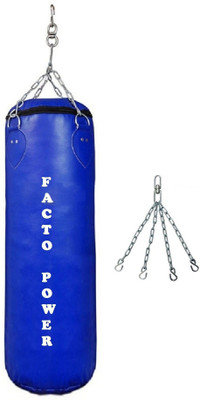 

FACTO POWER 3.5 Feet Long, PU Material, Blue Color, Unfilled with Hanging Chain Hanging Bag(3.5, 42 kg)