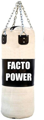 

FACTO POWER 2 Feet Length BLACK & WHITE Unfilled - CANVAS Hanging Bag(Heavy, 1 kg)