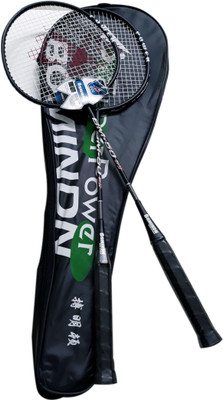 

Bomindn Majestic Basket Feather Weight / High Tension Pack Of 2 Black Strung Badminton Racquet(G3 - 3.5 Inches, 0.256 kg)