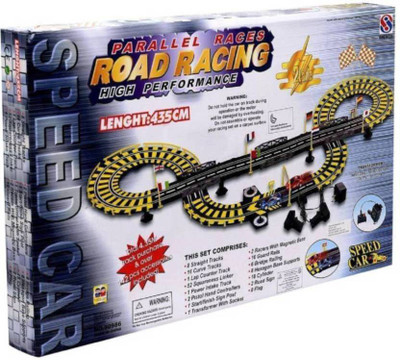 

Kiskeya 14 Feet Long Electronic Race Track with Independent Control For Each Car(Multicolor)