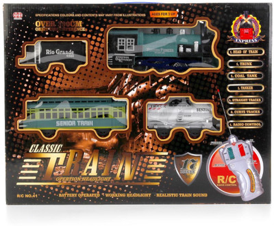 TOYGALAXY Christmas Magic Remote Control Music Track Simulation Train For Kids Children Gift Toys(Multicolor)