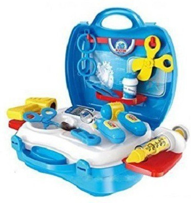 

toyuniverse 18 Pcs Pretend to Play Medical Equipment Dream Doctor Play Set with Handy Suitcase for Kids (Doctor Suitcase, Blue)