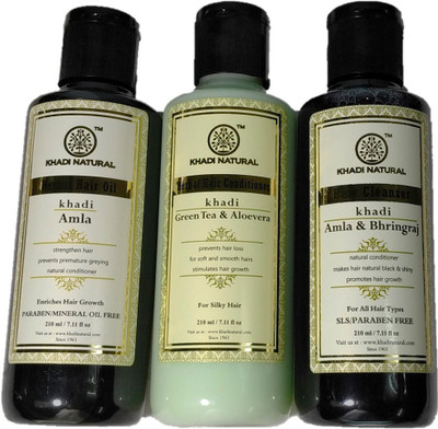 

Khadi Amla hair oil and hair shampoo with herbal hair conditioner(630 ml)