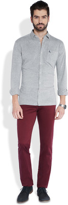 

Parx Men's Solid Casual Grey Shirt