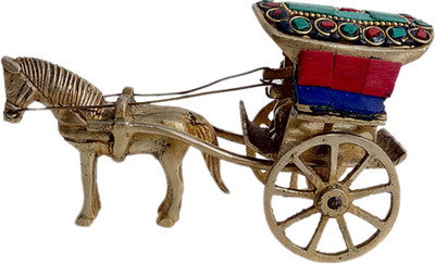 FABZONE Brass Antique Finish Horse Cart Home Decor Handicraft Decorative Statue Figurine Table Décor Fengshui Animal Gift Item Decorative Showpiece - 8 cm(Brass) Flipkart