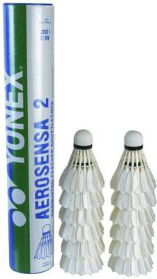 YONEX Aerosensa 2 (Badminton Feather 12 Shuttlecock) Feather Shuttle  - White