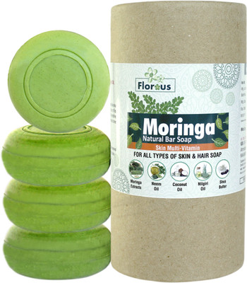 

Florous Moringa Natural Bar Soap (4 x 100 gm)(400 g, Pack of 4)