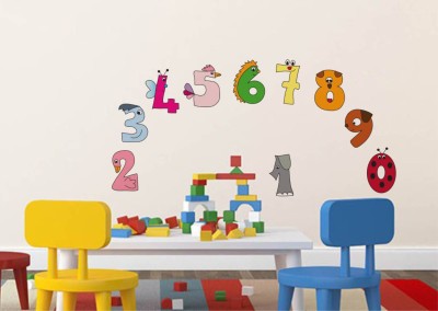 rawpockets 1 Wall Decals ' Numerical Numbers for Kids Education ' Wall stickers (PVC Vinyl) Multicolour Self Adhesive Sticker(Pack of 1)