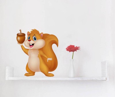 rawpockets 1 Wall Decals ' Cute Squirrel ' Wall stickers (PVC Vinyl) Multicolour Self Adhesive Sticker(Pack of 1)