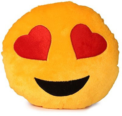 

Arvel Smiley Thick Plush Pillow Round Cushion Pillow Stuffed /Gift for Kids/for Birthday Gift -30CM , Yellow (Heart-Eyes Smiley) - 30 cm(Yellow)